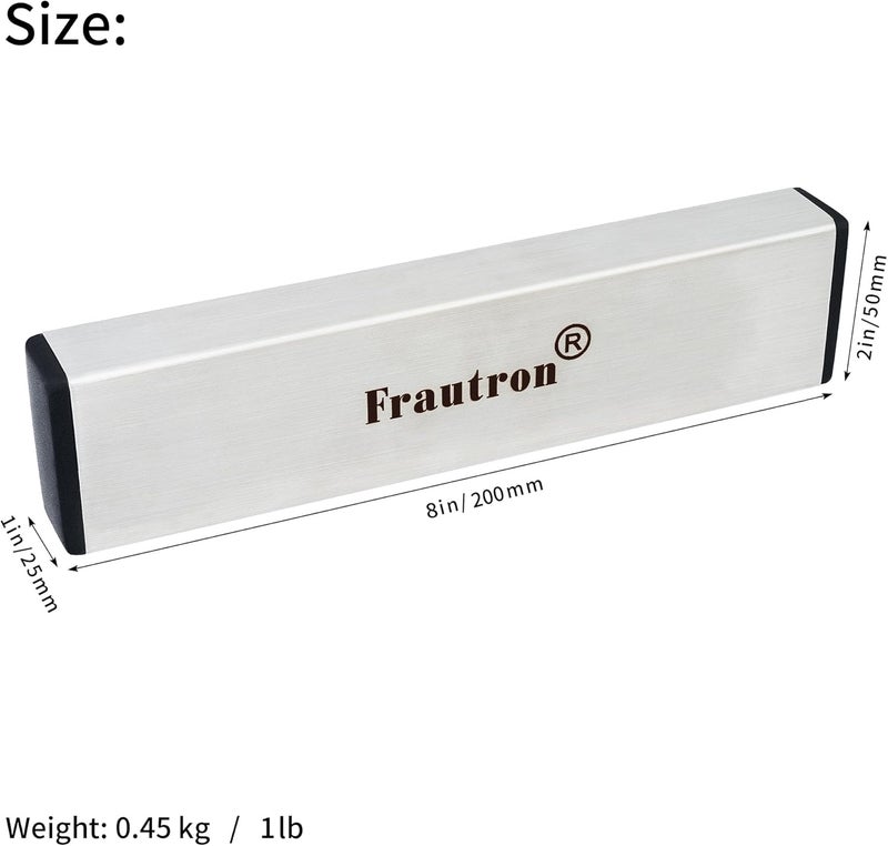 Frautron شريط تسوية الفريت من الفولاذ المقاوم للصدأ، 8 بوصة (200 مم) شريط تسوية الفريت، أداة إصلاح لوتير لملف تسوية لوحة الفريت مع 2 مجموعة من ورق الصنفرة 120/240/320/400/600/1000 حبيبة - Image 5
